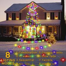 Christmas Lights Outdoor 360 LED Waterfall Christmas String Lights Waterproof 8 Modes Fairy Lights Plugin Led Lights For Indoor Outdoor Yard Wedding Patio Holiday Xmas Tree Decorations Colorful - Colorful - View 2