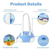 Miniso 名创优品 Lilo & Stitch 夏威夷主题保龄球可爱包包，度假斜挎包单肩包女士 - 藍白色 - 查看 4