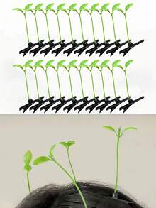 5/30pcs Bean Sprout Hair Clips, A Type Of Hair Clip Used To Fix Bean Sprouts Or Tender Plant Shoots. Suitable For Creating Interesting Hairstyles. Hair Clips With Cute Grass Pattern, Suitable As Hair Accessories For Women. Suitable For Students, Office Workers, And Both Men And Women. Green Plant Hair Clips. Ideal Choice For Christmas Gifts, New Year Parties, Birthday Parties, And Classroom Activities. (Universal Fit) It Includes Two Hair Clips, Claw Clips, Hair Claws, Hair Slides, Hair Clips.