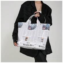 Stylish PVC Tote Purse For Women - Classy Handbag, Elevate Your Outfit With This Fashion Bag - Báo trắng - Xem 3