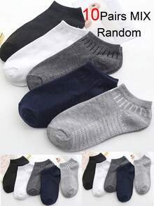 33双装男士纯色袜子 时尚百搭男女通用夏季休闲短袜 春季船袜 - 彩色 - 查看 36