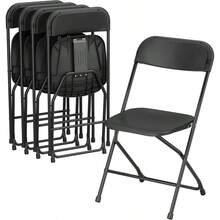 10 Pack Plastic Folding Chair, 300lb Capacity, Portable Commercial Chair With Steel Frame Home Office Wedding Party Indoor Outdoor Events, Stackable, White - 黑色+5件裝 - 查看 8
