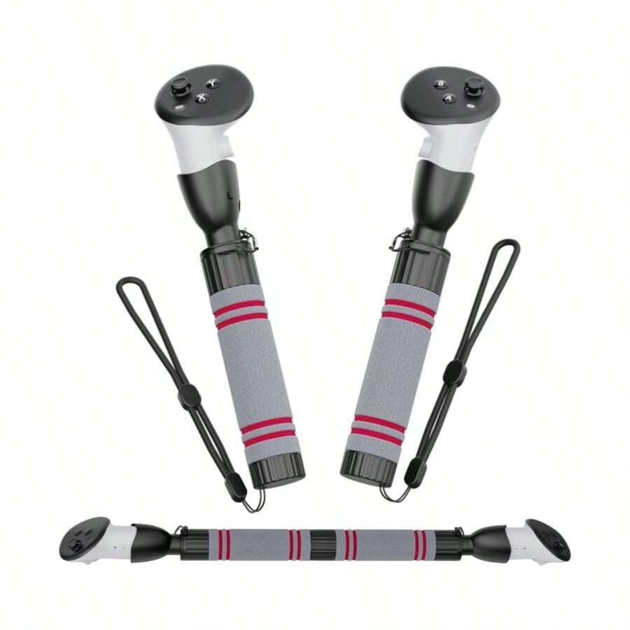 VR Controller Grips For Meta Quest 3/3S - Long Arms For Gorilla Tag, Beat Saber Handles, Golf Club & Deadeye VR Attachments - Enhanced Grip & Comfort For Quest 3 Accessories - 黑色 - 查看 1