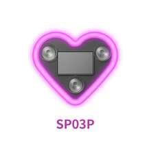 1个太阳能心形霓虹LED灯，适用于汽车后窗，无线氛围灯装饰