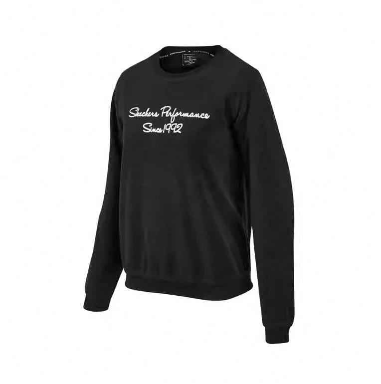 Skechers Sudadera de cuello redondo de punto para mujer, parte superior de ropa deportiva cálida