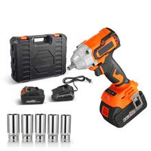 Cordless Impact Wrench, 280 Ft-Lbs / 380 N.M High Torque, 3/8 Inch, 20V Electric Impact Wrench With Brushless Motor, 4Ah Battery, Charger, 5 Sockets And Belt Clip, For Car Tire Truck DIY - 3/8 Inch 1*4Ah - View 8