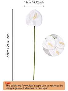 1 CÁI/3 CÁI/5 CÁI, Chất liệu cao cấp Hoa loa kèn Anthurium, PVC mềm, Hình dạng linh hoạt và dễ bảo quản, Rất thích hợp để trang trí nhà cửa, trang trí văn phòng và trang trí tiệc, trang trí bàn, trang trí bình hoa, cắm hoa DIY - đỏ đậm - Xem 2