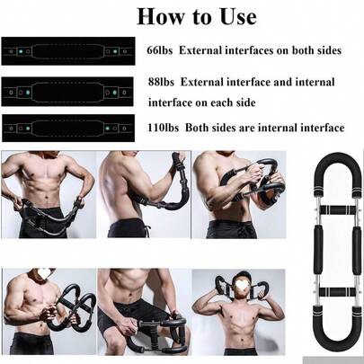 Arm And Chest Muscle Trainer Equipment Adjustable Spring Workout Bar Fitness, Forearm Triceps Chest Enhanced Exerc...