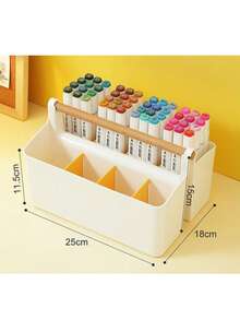 Portable Craft & Makeup Organizer Bin – Large, Adjustable Storage Caddy With Handle, Ideal For Art Supplies, Desk Organization, And More