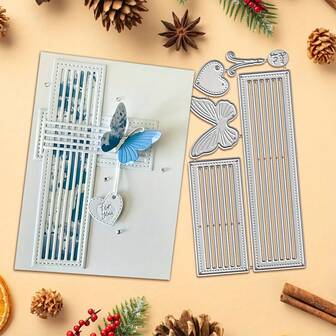 1pc Butterfly & Venetian Blind Metal Cutting Dies, DIY Scrapbooking, Embossing, Handmade Card Making, Gift Card Crafts, Durable Craft Tool, New Arrival Dies