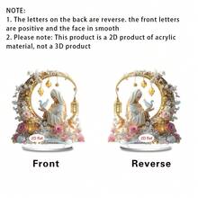 2D Acrylic Ornament For Ramadan, Gold Powder Starry Moon Lamp Shape, Home Living Room Holiday Decoration, Family Eid Al Fitr Celebration, Religious Activity Decoration, Holiday Gifts - Multicolor-decorations - View 7