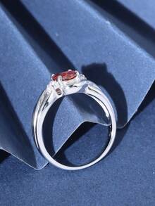 1pc S925 Sterling Silver Engagement/Wedding Ring, Inlaid Cultured Gemstone, Birthday, Engagement, Wedding Jewelry, Anniversary Promise Ring, Valentine's Day Gift, Christmas Gift