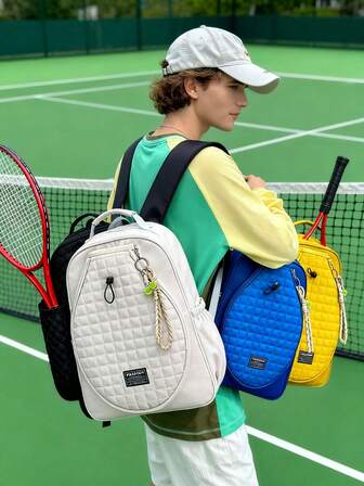 Bolsa de tenis para mujeres, bolsa de raqueta de bádminton, bolsa de raqueta de tenis con bolsillo ventilado para zapatos, mochila de tenis para mujeres y hombres que sostiene 2 raquetas, mochila compacta con organización de almacenamiento para pelotas, zapatos y talla grande, adecuada para tenis y pickleball (paquete vacío) (sin accesorios)