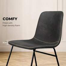 Dining Chairs, Set Of 2 Reading Seating, Retro Kitchen Chairs, PU Leather Home Office Furniture For Dining Room, Li...