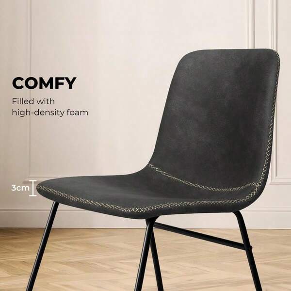 Dining Chairs, Set Of 2 Reading Seating, Retro Kitchen Chairs, PU Leather Home Office Furniture For Dining Room, Li...