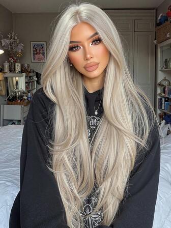 32 Inch Extra Long Curly Wigs White Wavy Wigs For Women Synthetic Wigs For Girls Daily Party Use White Heat Resistant Long Curly Wave Wig Cosplay Wigs