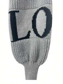 Plus Size Women Knit Sleeve Patchwork Hooded Zip-Up Long Casual Jacket, Everyday Wear, Autumn/Winter - Light Grey - View 5