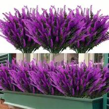 18pcs 5 Bundles Artificial Lavender Flower Bouquets - Durable, Beautifully Realistic Plastic Flowers For Home Room Table Decor, Holiday, Party Decor Garden Wedding Decor Outdoor Plants Artificial Outdoor Flower Seasonal Display - Multicolor - View 3