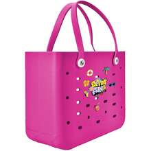 Large Capacity Rubber Beach Bag For Women, Available In Multiple Colors, Large Shoulder Tote Bag, Solid Color Open Design, Multi-Functional, Lightweight And Durable Beach Bag, Stylish Tote Bag - You Can DIY Your Own Personalized Beach Bag, Suitable For The Beach, Pool, Supermarket Shopping, Shopping, Travel, Vacation, Halloween, Christmas, Thanksgiving - Give Her A Practical And Beautiful Gift. - Nhiều màu - Xem 11