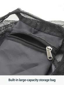 便携式篮球网袋，多用途运动抽绳网袋，可折叠篮球网袋，高品质抽绳网布，适合搭配背包使用，适用于篮球、水球、足球、排球等运动球类。（仅含网袋），理想礼物，户外运动、假日旅行和训练必备运动包