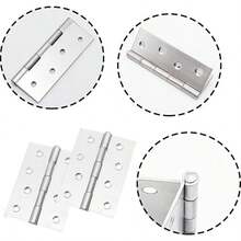 20个不锈钢折叠式2英寸合页，经典款式门窗合页，金属合页，适用于木制橱柜门和盒子，含螺丝 - 銀色 - 查看 6