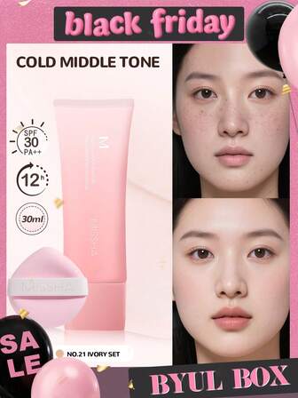 Missha MISSHA Glamour Glow BB Cream No.21 - Light Beige | SPF30 PA++ | Brightening, Hydrating & Full Coverage Foundation
