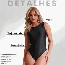 Acqua Bronze Women's One-Piece Swimsuit With Padded Cups, Semi-Double String, Simple, Casual, Elegant Beachwear - 紋理水綠色 - 查看 2