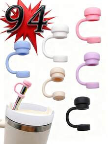 6 件/2 件吸管盖可重复使用硅胶吸管盖，兼容 杯防溢漏塞防溅防尘吸管盖，返校必备，硅胶吸管盖防尘杯配件 - 無色 - 查看 9