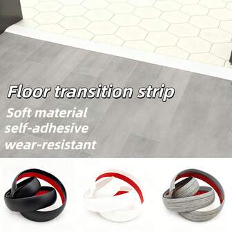 1 卷 78.77 英寸 X 1.24 英寸耐用自粘 PVC 木纹过渡条，用于地板边缘装饰和门槛修边，地板边缘保护器，时尚地板装饰，柔性材料，易于安装，适用于地板承包商、公寓生活