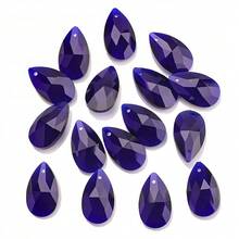 20 piezas/paquete Cuentas de vidrio en forma de lágrima de 13*22mm con un orificio, de colores variados, para manualidades DIY como cortinas, lámparas de araña, portavelas, accesorios para atrapasoles - Gotas de agua de malla de 13 x 22 mm (20 piezas) - Ver 22