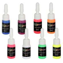 yikexuanli 8 kolorów/4 kolory 5 ml fluorescencyjnego tuszu do tatuażu, akcesoria do tatuażu, akcesoria do body artu, odpowiednie dla początkujących i profesjonalistów - Wielokolorowe - Zobacz 12
