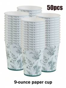 100/50/25/10 Disposable Paper Cups, 9-Ounce/230ml Paper Cups, Disposable Beverage Cups, Disposable Coffee Cups, Beverage Cups, Cold Drink Cups, Hot Drink Cups, Coffee Cups, Meal Cups, Holiday Party Supplies, As Well As Accessories For Birthday Parties, Weddings, Homes, And Offices - Multicolor - View 5