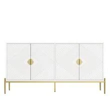 Modern Sideboards, Cabinets, Storage Cupboards, Chest Of Drawers, Suitable For Living Room/Dining Room/Entrance, 162 X 40 X 80cm (W/H/D) - White + MDF + Particle Board - View 10