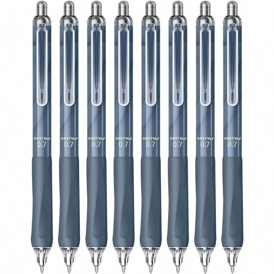 Retractable Roller PensBlack Gel Ink 0.7mm Click Silent Quick Dry Medium Fine Point Smooth Writing Pens Black Barrel 8Count Home Office School Teacher Supplies Gifts - 8countDreamBlackInk07mm - 查看 1