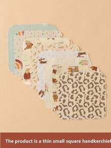 Set de 5 baberos y paños de eructo para bebé, paños multiusos para alimentación, de colores aleatorios