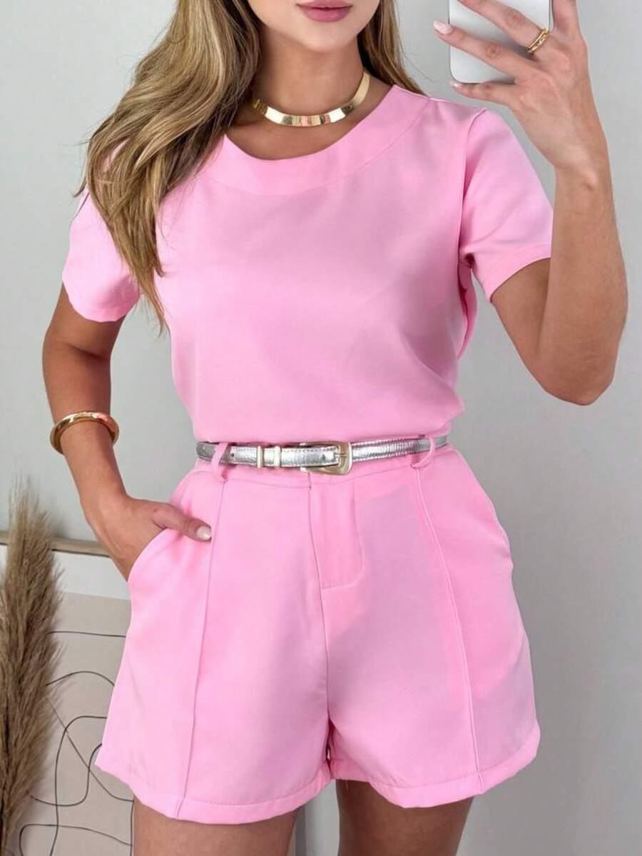 Women's Tailored Set - Premium Style And Comfort - Baby Pink - View 1