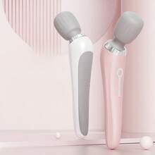 Electric Handheld Vibrator Small Massager Shoulder And Cervical Spine Waist And Back Silent Charging Multi-Functional Massage - White - View 5