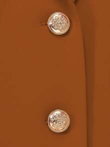 Dwuczęściowy komplet damski w dużym rozmiarze, elegancki strój: jednolity kolor, minimalistyczny długi kardigan + dopasowana sukienka midi bez rękawów, odpowiedni do dojazdów do pracy i noszenia na co dzień, wiosna/jesień/zima - Pomarańczowy 30 - Zobacz 8