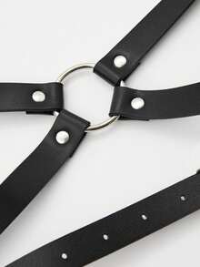 Leather Cage Bra Harness,Punk Chest Bra Harness PU Leather,Dresses Party Accessories,Leather Chest Harness For Women - Black - View 1