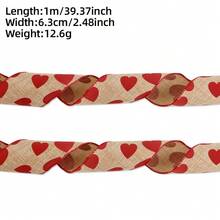 1pc Heart Print Ribbon, Valentine's Day Gift Wrapping Ribbon, Birthday, Wedding, Holiday Party, DIY Gift Box Decor Ribbon, Wire Edged To Hold Shape And Decorate - Multicolor - View 13