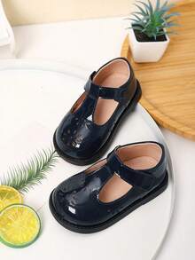 1 par de zapatos planos con puntera redonda y calados para niñas, para primavera/otoño - Azul - Ver 2