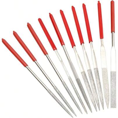 10pcs Metal File Set, 3x140mm Needle File Set Fine File Tools Small Steel Files Riffler File Set Wood Metal Jewelry Crafts Glass Stone Polishing Carving