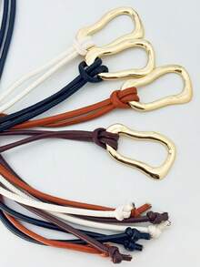 Women's Rope Belt With Elegant Metal Buckle For Dresses, Pants, And Skirts - White - View 2