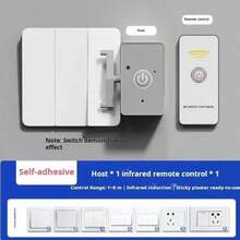 Automatic Light-Off Tool, Light-Off Assistant, Slouchy Light-Off Tool, Wireless Light-Off Tool, Light-Off Gadget, Remote Light-Off, Easy Installation, Wireless Furniture Light Switch, No Wiring Required, Can Be Stuck Anywhere, Slouchy Light-Off Helper - Grey - View 6