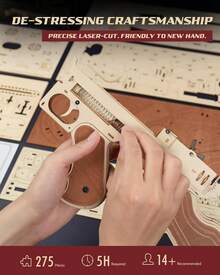 Robotime Kids Gear Building Toys - LQB01-thompson Submachine Gun Model - View 9