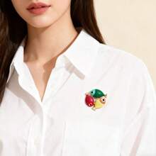 1pc Abstract Cute Minimalist Three Fish Brooch, Niche High-End Daily Decoration - Multicolor - View 2