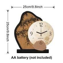 1 pieza Reloj de escritorio en forma de media luna retro 2D, movimiento de cuarzo súper silencioso, sin sonido de tic-tac, adecuado para decorar la entrada, el gabinete, el escritorio de la oficina, la mesita de noche, regalo perfecto para amigos y familiares
