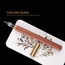 1支木柄玻璃蘸水笔，书法文具礼品