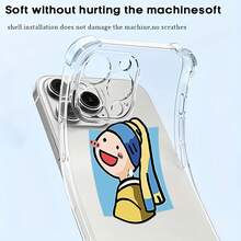 Qué giro divertido en una clásica obra maestra Funda para teléfono Compatible con fundas para teléfonos   17  16 Pro Max  15 Pro Max  13 y  12 Fabricada en material de TPU, proporciona protección contra golpes y caídas Un regalo perfecto para familiares, amigos, novios, novias y Halloween - transparente - Ver 5