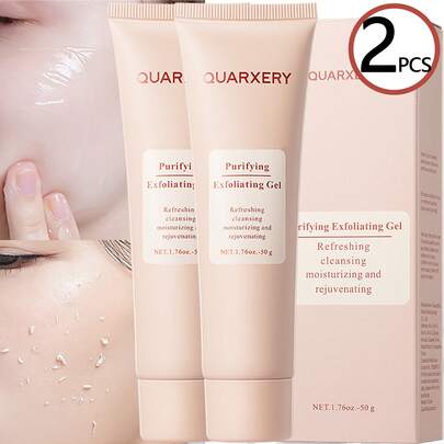  QUARXERY Gel exfoliante purificante 2PCS,Exfoliante Corporal,Exfoliante Facial Purificante,Limpiador facial exfoliante para todo tipo de piel para eliminar la suciedad y la grasa